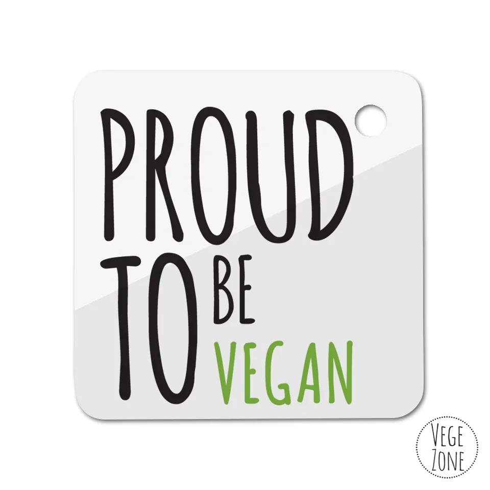 Brelok kwadratowy „Proud to be Vegan”, 55 x 55 mm