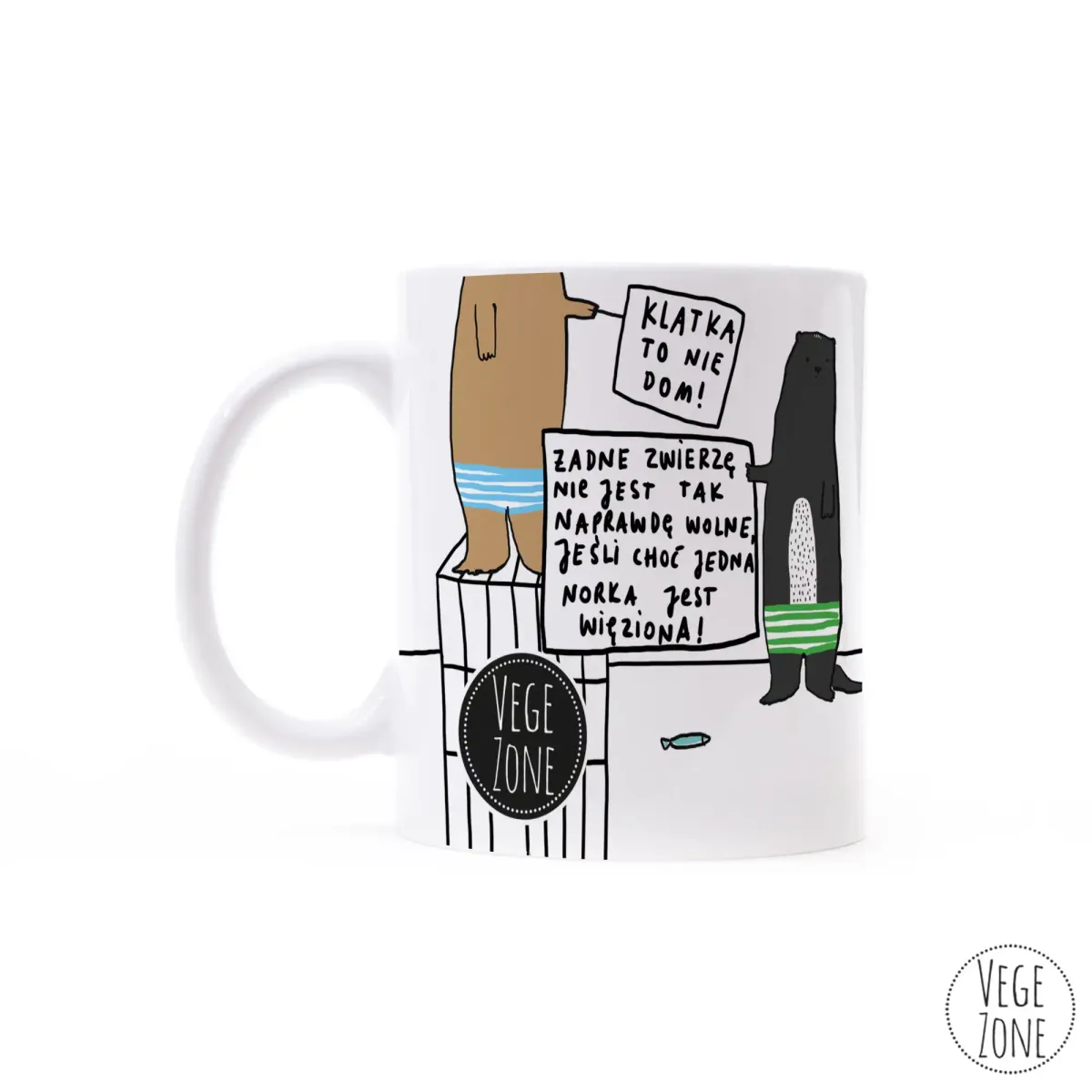 Kubek ceramiczny „Norki też mają prawo do życia”, ok. 300 ml