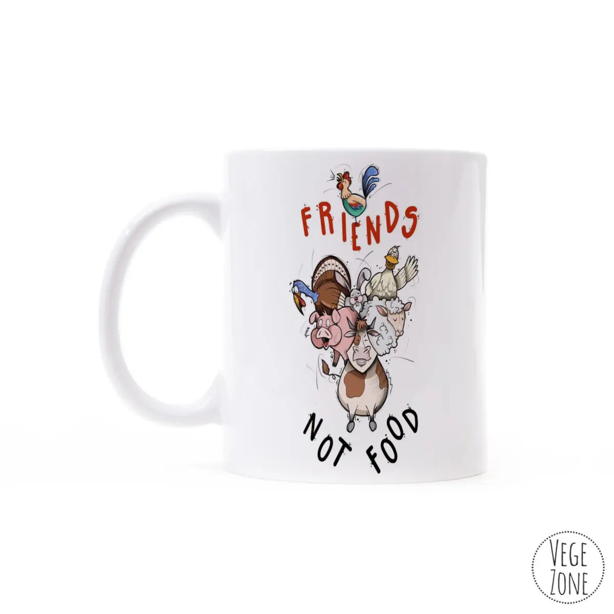 Kubek ceramiczny „Friends Not Food”, ok. 300 ml