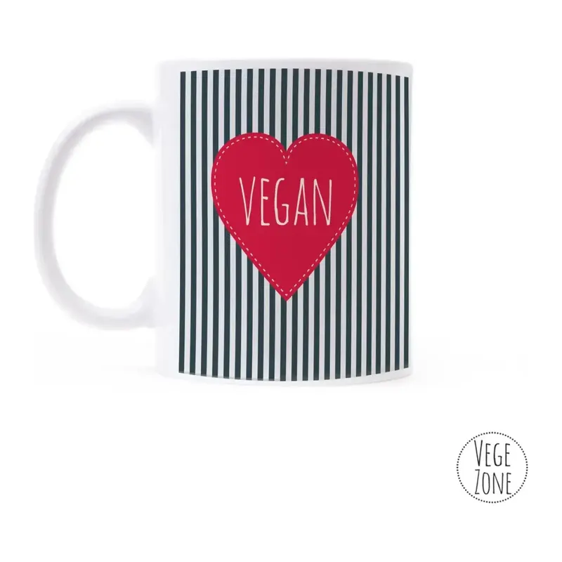 Kubek ceramiczny „Serce Vegan”, ok. 300 ml