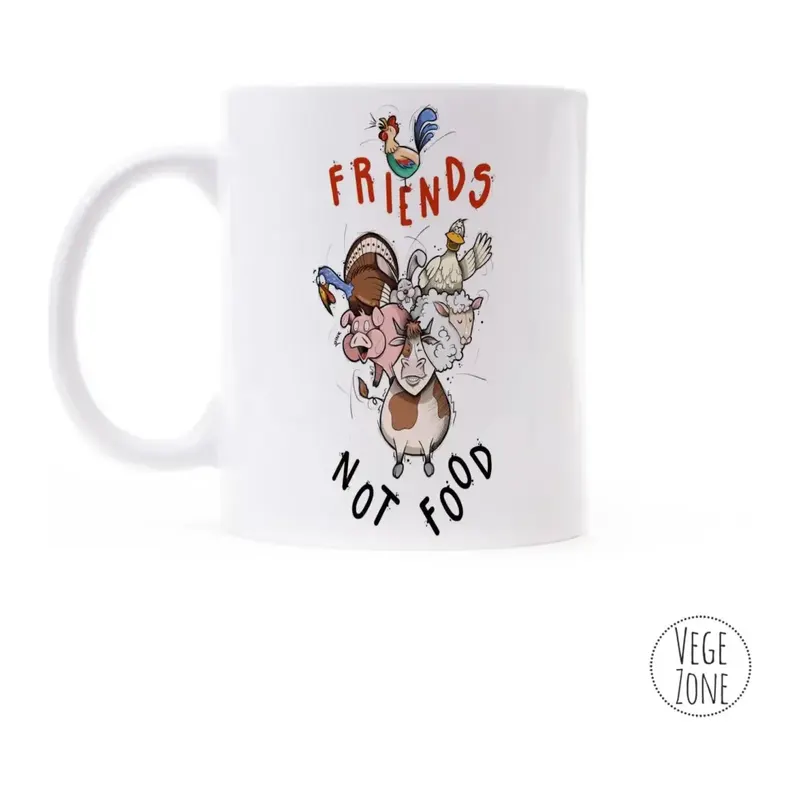 Kubek ceramiczny „Friends Not Food”, ok. 300 ml